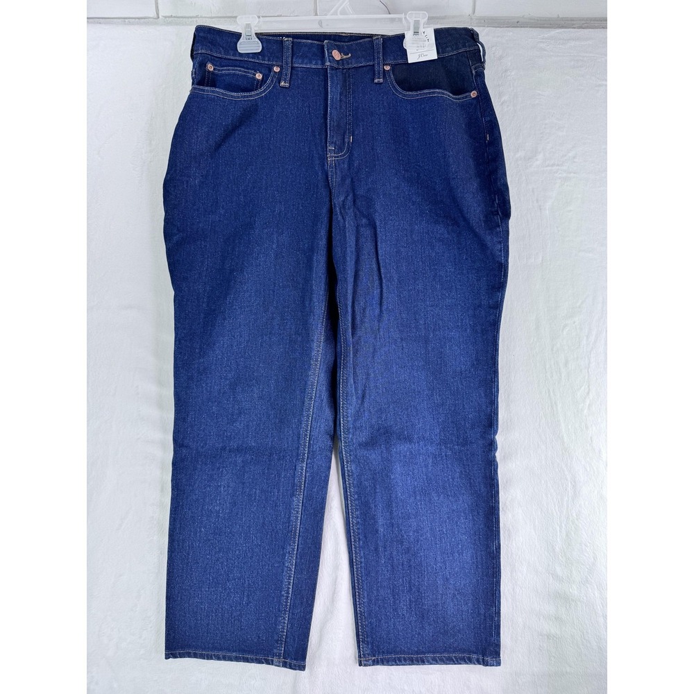 J Crew Jeans Womens 32P Curvy Classic Straight Dark Wash Denim Petite